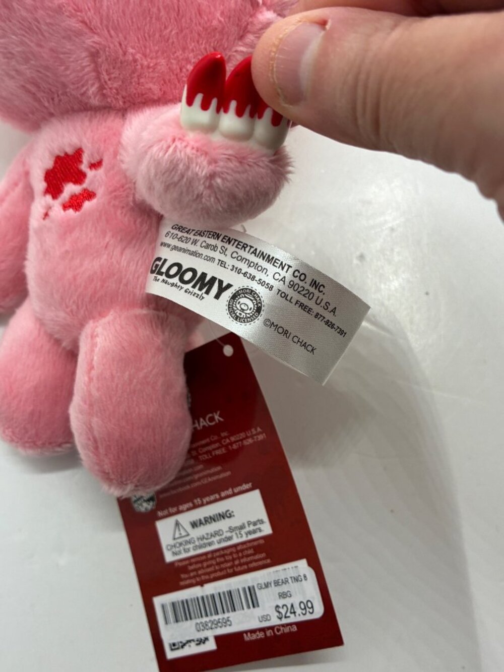 Gloomy Bear Pink Plushie 8" Naughty Grizzly Collectible Toy By Great Eastern Ent - Picture 5 of 5
